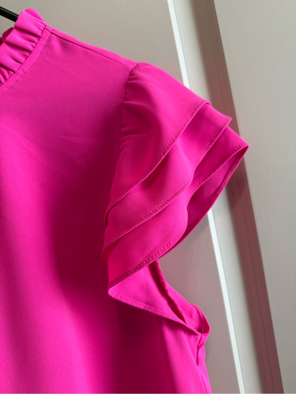 JODIFL Hot Pink Ruffle Sleeve Blouse - Picture 5 of 5